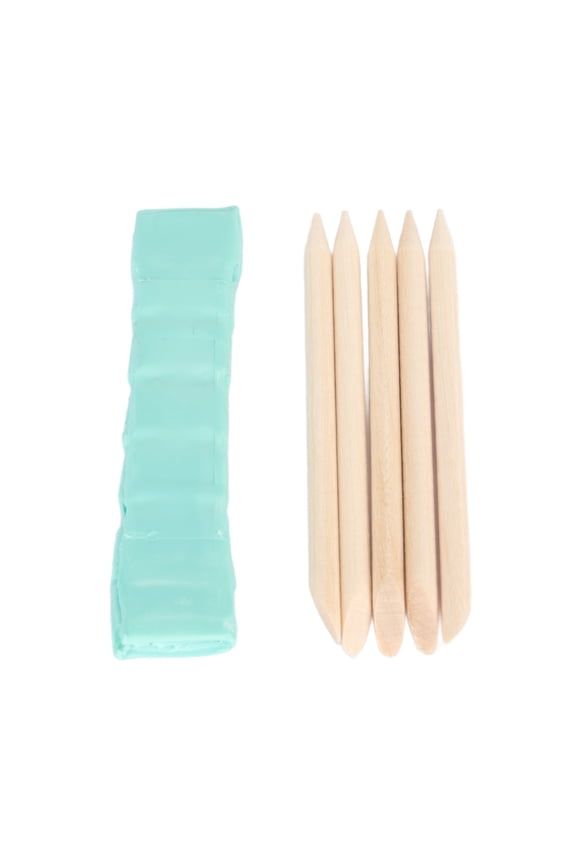 Watch Cleaning Clay Bar Movement Adhesive Putty, Dial Dust Dirt Grease Removal Tool Kit with 5 Wood Sticks, Professional Watchmaker Repair Maintenance Accessory (5.12 inches / 13.00 cm)