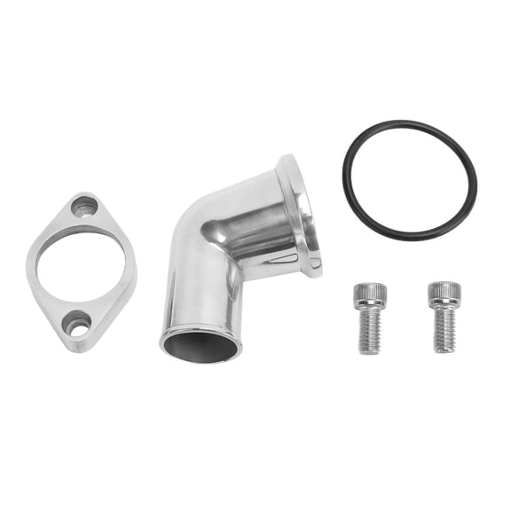 Xirurus Water Neck Thermostat Housing 8459BK 15° Swivel Silver Thermostat Housing Kit Replacement for Chevy SBC BBC Engines 283 302 305 327 350 400 396 427 454 502 (14 inches / 35.5 cm)