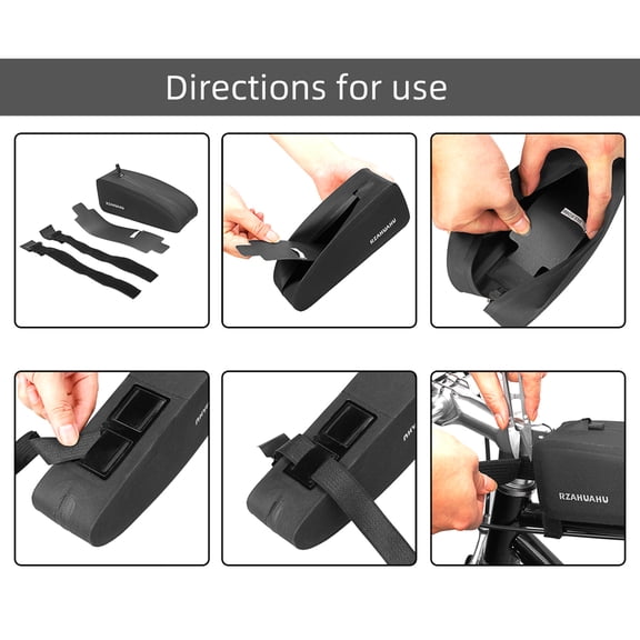 Xirurus Waterproof Bicycle Top Front Tube Bag MTB Bike Frame Pannier Tool Storage Case, 8.66 inches / 22 cm Length, Nylon Fabric, Easy Installation for Cycling