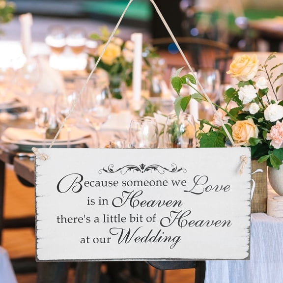 Xirurus Wedding Wooden Hanging Sign Memorial Plaque Board Ornament Gift for Bride Groom 8 inches / 20.3 cm