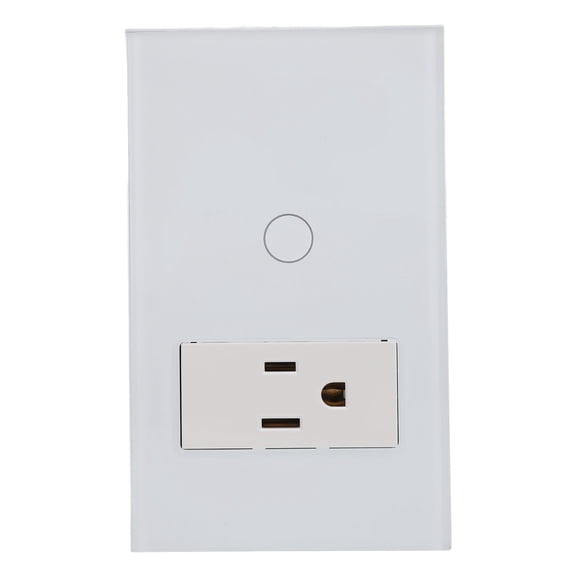 Xirurus WiFi Smart Switch Touch Light Switch with 3 Holes Socket for Home Use Hotel (110-240V, 4.7 x 2.8 x 1.6 inches / 12 x 7 x 4 cm)