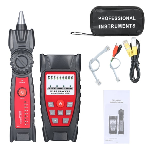 Xirurus Wire Tracker Portable Multifunctional RJ11 RJ45 Cable Tester Telephone & Network Line Finder with Headphone Jack LED Light for Network Maintenance[cite: 1]