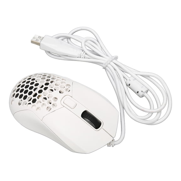 Xirurus Wired Gaming Mouse Ergonomic RGB Backlit Adjustable 7200 DPI 6 Programmable Keys 4.9ft Cable (1.5 Meters) for Gaming Office Study White PC Mac