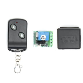 Xirurus Wireless Relay Remote Control Switch DC12V 2 Channel MultiFunction Light Momentary Switch Transmitter Learning Wireless Control Switch for Door with Outlet Box