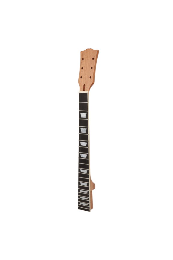 Wood Electric Guitar Neck 22 Frets Rosewood Fingerboard with Trapezoidal Inlay for Gibson Les Paul LP, 24.6 inches / 625 mm