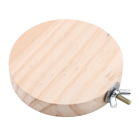 Xirurus Wooden Round Platform for Hamsters & Chinchillas, Small Animal Cage Springboard Stand Toy, 3.94 inches / 10 cm