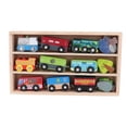 thumbnail image 1 of Xirurus Wooden Train Set Child Friendly Safe Colorful Lightweight Wood Toy Train Set with Display Box for Boys Girls, 1 of 6