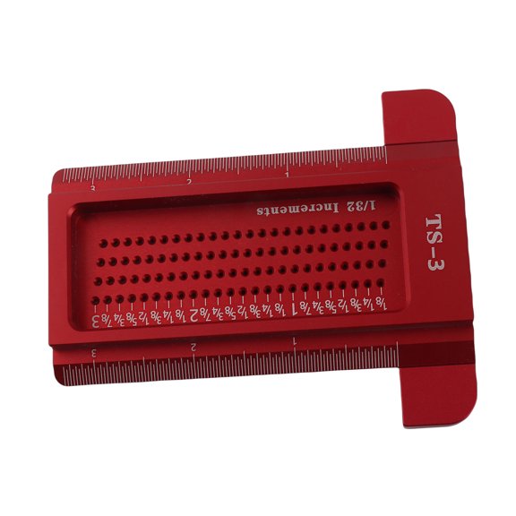 Xirurus Woodworking Scribing Ruler T Type Marking Tool Aluminum Alloy Hole Positioning Scribing Gauge for DIY Projects Carpentry Square Measuring Tools (5.5 inches / 14 cm)