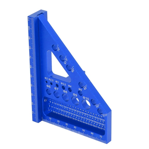 Xirurus Woodworking Square Protractor Aluminum Alloy Miter Triangular Ruler Multi Angle Layout Measuring Tool Blue
