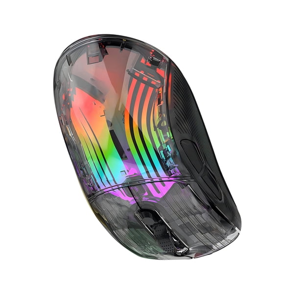 Xirurus X400 Wired Gaming Mouse 6 Adjustable DPI Levels RGB Lighting Transparent Black Macro Programmable Ergonomic PC Mouse for Gamers with Professional Gaming Chip (10 inches / 25.4 cm)