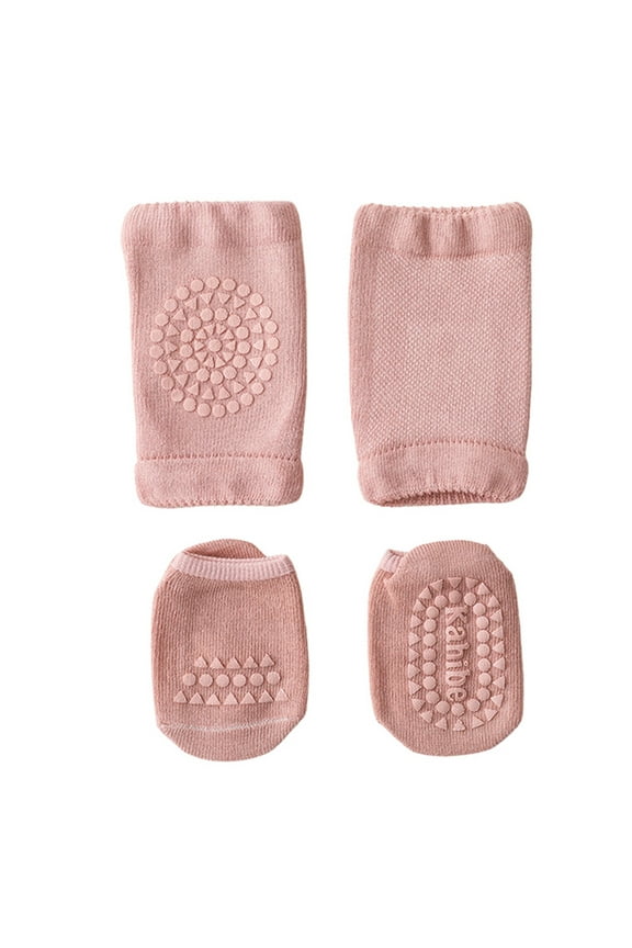 Toddler Crawling Knee Pads Anti- Baby Toddlers Knee Protectors Leg Warmers Baby Crawling Sports Knee Pads Baby Floor Socks Toddler Socks Set Pink 1Y-3Y