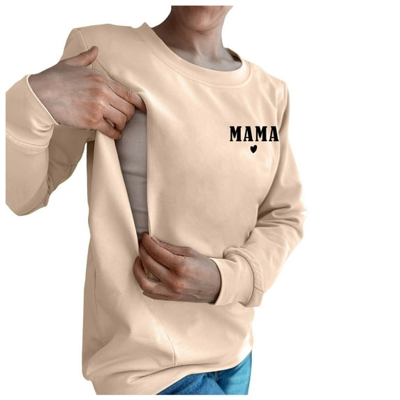 Xiulive Women Casual Maternity Nursing Sweatshirt Comfort Friendly Zip Breastfeeding Pullover Tops Mama'S Boobery Sweater Casual outfits