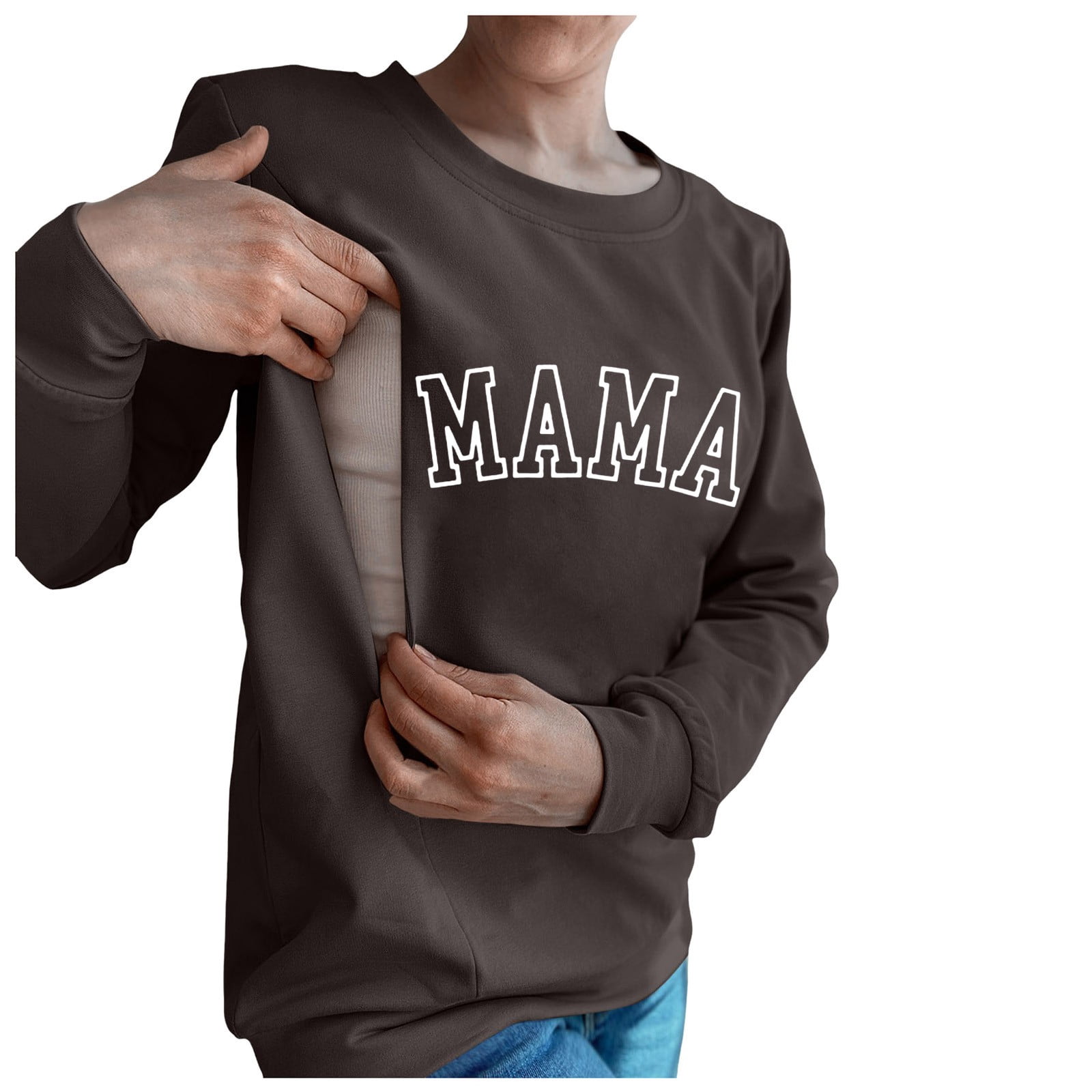 AEARGIV - Sudadera casual de lactancia para mujer, sudadera cómoda con