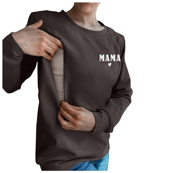 Xiulive Women Casual Maternity Nursing Sweatshirt Comfort Friendly Zip Breastfeeding Pullover Tops Mama'S Boobery Sweater Casual outfits