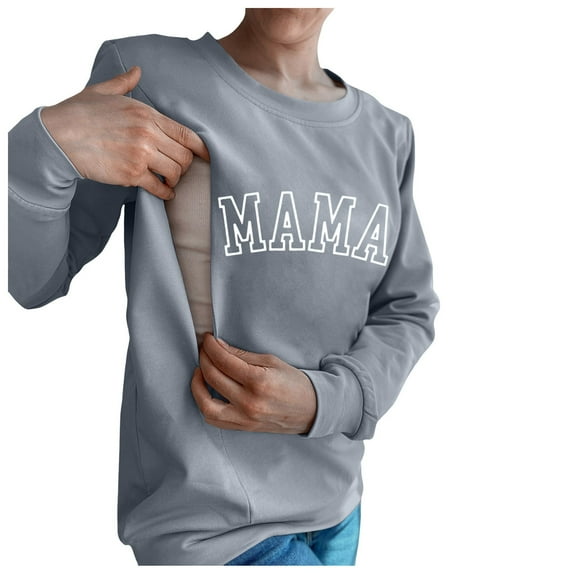 Xiulive Women Casual Maternity Nursing Sweatshirt Comfort Friendly Zip Breastfeeding Pullover Tops Mama'S Boobery Sweater Casual outfits
