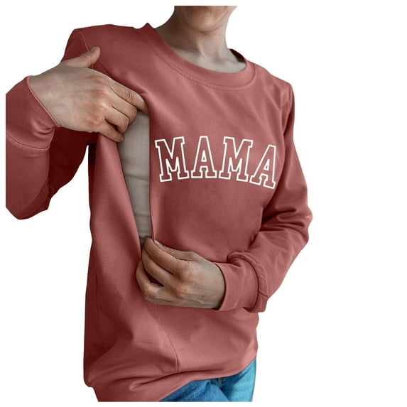 Xiulive Women Casual Maternity Nursing Sweatshirt Comfort Friendly Zip Breastfeeding Pullover Tops Mama'S Boobery Sweater Soft fashion