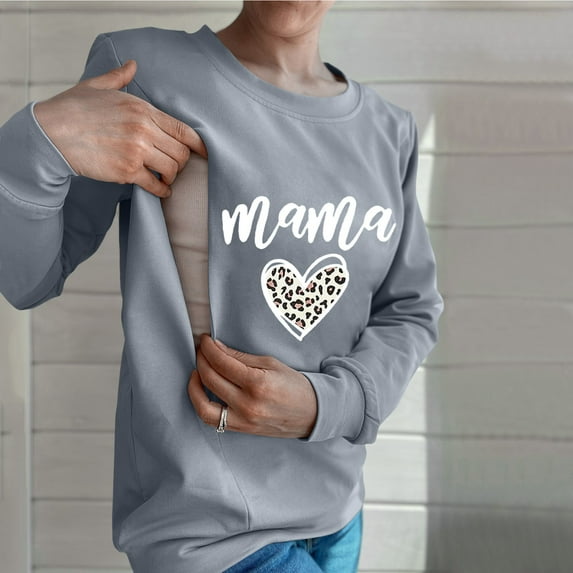 Xiulive Women Causal Maternity Nursing Sweatshirt Comfort Friendly Zip Breastfeeding Pullover Tops