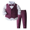 thumbnail image 1 of Xiuong Boys' 4-Piece Formal Suit Set Dress Shirt Vest Pants and Tie Wedding Birthday Party Suit (A,12-18 Months), 1 of 4