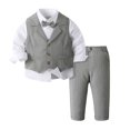 thumbnail image 1 of Xiuong Boys' 4-Piece Formal Suit Set Dress Shirt Vest Pants and Tie Wedding Birthday Party Suit (O,18-24 Months), 1 of 4