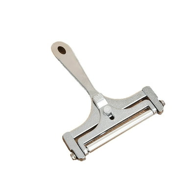 Xiuong Stainless Steel Wire Cheese Slicer - Hand Held Cheese Cutter for Mozzarella Cheese Block, Adjustable Cheese Shaver, Thick & Thin Slicer, Cheese Curler (Silver)