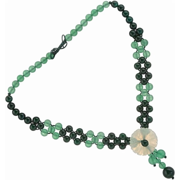 Xiuyan Premium Jade Necklace for Women Chunky Chain Ethnic Jewelry Adjustable for Festivals Birthday[g341]