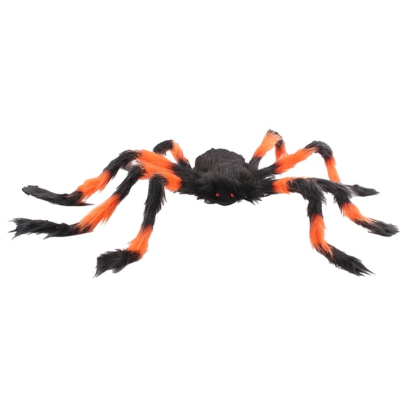 Xiwaer 29.53inch Halloween Spider Giant Spider with Red Eyes Colorful Hairy Scary Halloween Spider Decorations for Indoor,Outdoor Orange