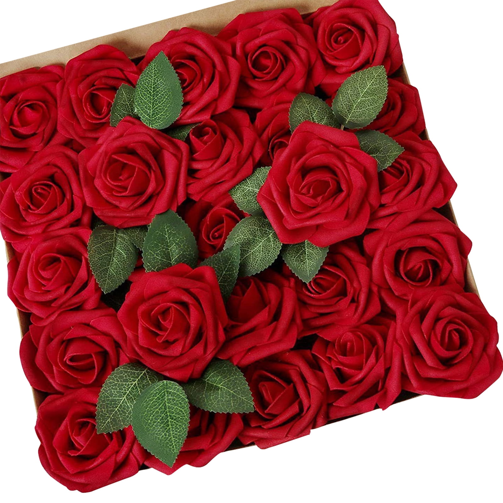 Xiwaer 50PCS Orange Artificial Rose Flowers, Terracotta Fake Roses For ...