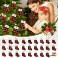 thumbnail image 1 of Xiwaer Christmas Socks Christmas Gift Bag Pendant Red And Black Letter Small Socks Christmas Decorations,Z cloth, 1 of 8