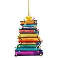 thumbnail image 1 of Xiwaer Christmas Tree Shape Bookshelf Pendant, Hanging Sleigh Pendants, Personalized Stack Of Book Tree And Sled Ornament, For Christmas Keepsake Gift 2D A, 1 of 8