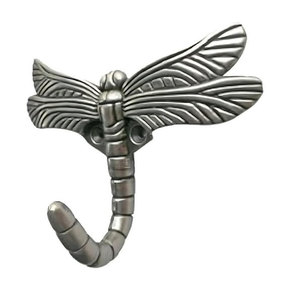 Xiwaer Dragonfly Wall Mounted Cloak Rack Hooks, Animal Heavy Duty Vintage Decorative Indoor Outdoor Universal for Coat Towel Robe Clothes Hats Bags Keys,Silver