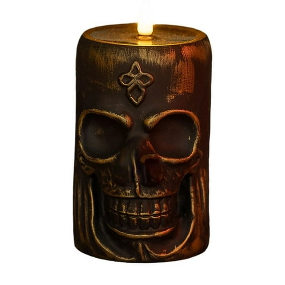Xiwaer Halloween Horror Gradient Lamp, Retro Lamp Candle Haunted House Home Desktop Decoration One size