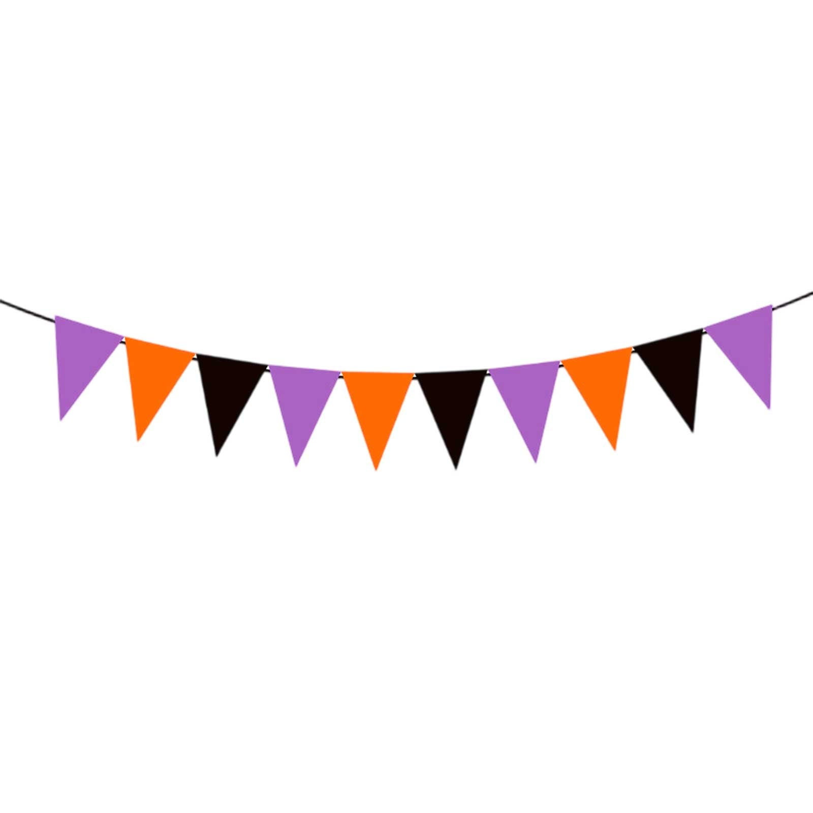 Xiwaer Halloween Triangular Flag Banner, Party Decoration Fabric ...