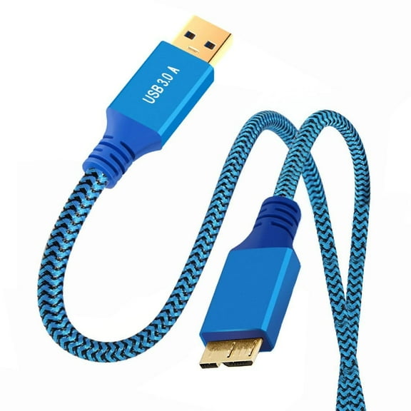 Xiwai 0.3M USB 3.0 Type-A Male to USB3.0 Micro-B Male Cable Extension Blue Sleeve 5Gbps for Disk SSD Camera Data