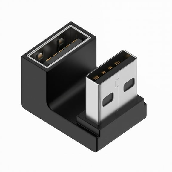 Xiwai 10Gbps USB3.0 Male to Female Extension Power Data Video Adapter 360 Degree Up Opposite U Shape Back Angled