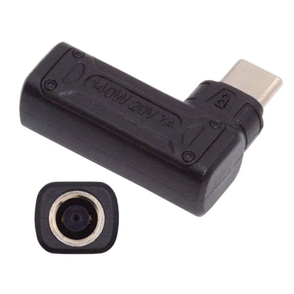 Xiwai 140W 100W DC Jack 7.4x5.0mm Input to USB-C Type-C Angled 90 Degree Power Plug Charge Adapter for Laptop Phone