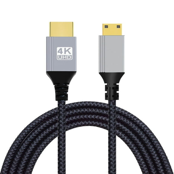 Xiwai 2.0M HDMI 2.0 Male to Mini HDMI Type-C Male 4K 60hz Cable with Sleeve Straight Connector for HDTV Computer Laptop Monitor