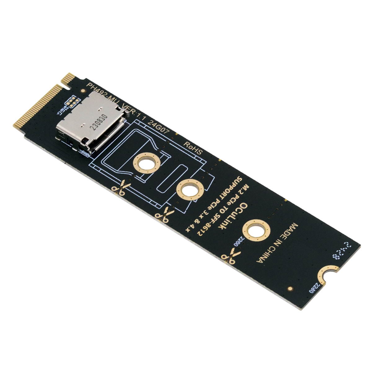Xiwai 2280 PCI-E4.0 M.2 M-key to Oculink SFF-8612 SFF-8611 Vertical ...