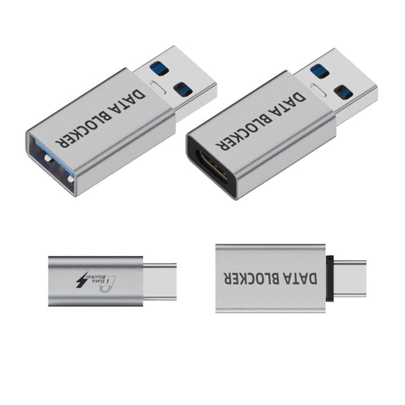 Xiwai 4pcs/lot USB 3.1 Data Blocker Type-A Male Female to USB-C Male Female Elimination Data Protect Against Juice-Jacking Refuse Hacking Adapter Only for Power Charge
