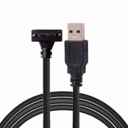 Xiwai 5.0M 90 Degree Up Angled Micro USB Screw Mount to 3.0 Data Cable for Industrial Camera