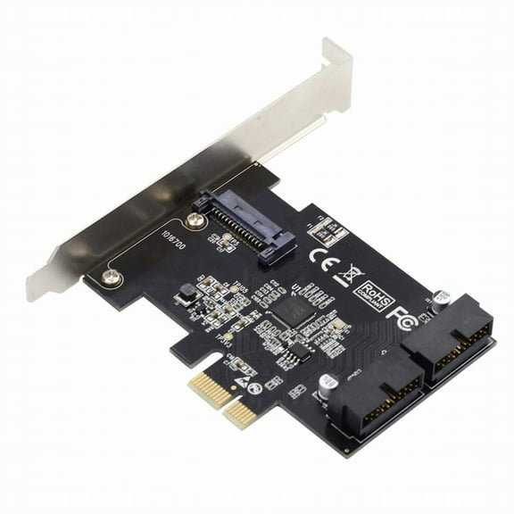 Xiwai 5Gbps 19Pin 20Pin USB 3.0 Front Panel Header to PCI-E 1X Express Card VL805 Adapter for Desktop Computer Motherboard