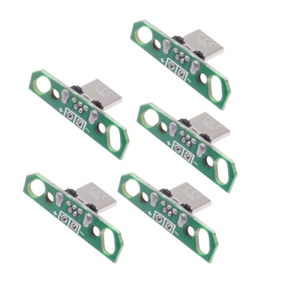 Xiwai 5pcs/set DIY OEM Micro USB2.0 Male Plug Connector 7mm Length with PCB Mounting Assembly Solder Type