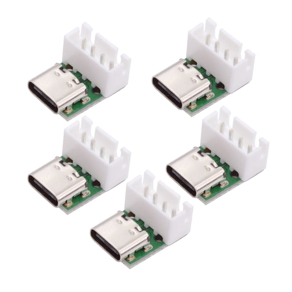Xiwai 5pcs/set DIY OEM Type C Female Socket Connector to 4Pin Pitch=2.54mm Wafer Socket Vertical USB2.0 Pinout DC 5V Power