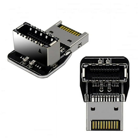 Xiwai Adapter 2pcs USB 3.1 Front Panel Header Male to Female Type-E Motherboard Extension Data Adapter