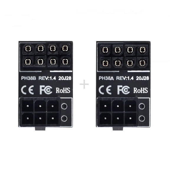 Xiwai Adapter ATX 6Pin Female to 8pin Male 180 Degree Angled Power Adapter for Desktops Graphics Card