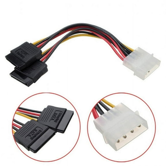 Xiwai Adapter IDE to Dual SATA II 15pin Y Splitter 10cm Hard Disk Power Supply Extension Cable