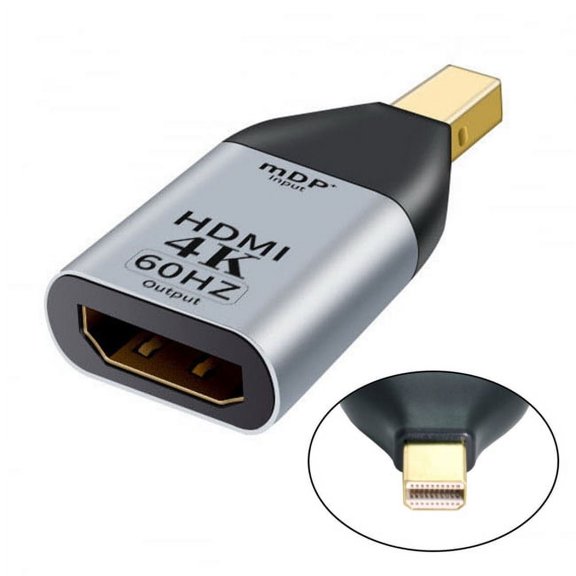 Xiwai Adapter Mini DisplayPort DP Source to HDMI Sink Displays 4K@60hz Ultra HD Converter Adapter for Laptop Mac