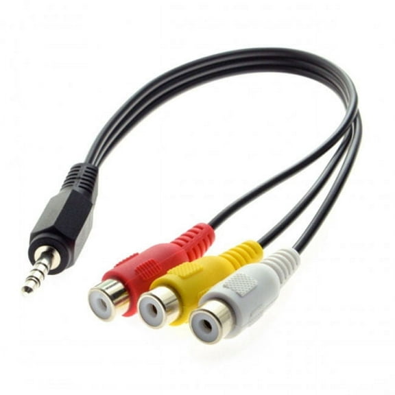 Xiwai Cable 3.5mm 1/8" Male Stereo Car AUX to 3 RCA AV Female Cord Audio Video Composite Cable 20cm