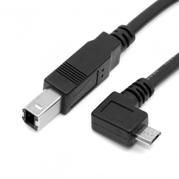 Xiwai Cable 30cm Right Angled 90 Degree Micro USB OTG to Standard B Type Printer Scanner Hard Disk Cable