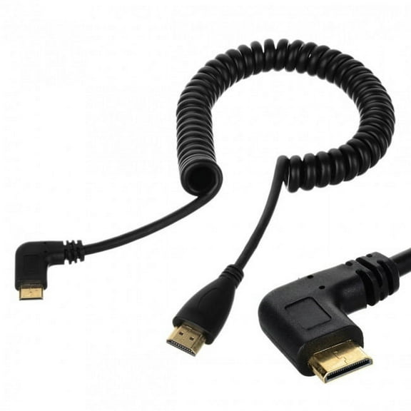 Xiwai Cable 90 Degree right angled Type Mini HDMI Male to HDMI Male stretch Cable 4ft