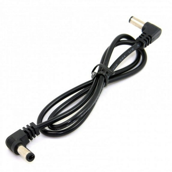 Xiwai Cable DC Power 5.5 x 2.1mm / 2.5mm Male to 5.5 2.1/2.5mm Male Plug Cable Right Angled 90 Degree 60cm